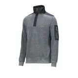 Erkek Standart Fit Yarım Fermuarlı Gri Sweatshirt