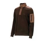 Erkek Standart Fit Yarım Fermuarlı Koyu Kahverengi Sweatshirt