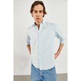 Erkek Steven Mavi Regular Fit Oxford Gömlek - XL