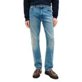 Erkek Straight Fit Geniş Paçalı Pamuklu Denim Mavi Jeans MW0MW42318-1BE