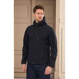 Erkek Su Geçirmez Rüzgar Geçirmez Softshell Çıkarılabilir Kapüşonlu Şişme Mont - Lacivert - XL