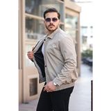 Erkek Su ve Rüzgar Geçirmez Oversize Rahat Kesim Bel Lastikli Astarlı Mevsimlik Mont - Bej - 2XL