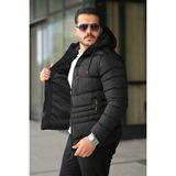Erkek Su ve Rüzgar Geçirmez Şişme Mont - Siyah - 2XL