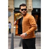 Erkek Su ve Rüzgar Geçirmez Slim Fit Astarlı Mevsimlik Süet Ceket - Kiremit