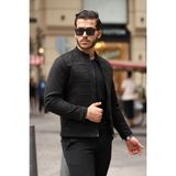 Erkek Su ve Rüzgar Geçirmez Slim Fit Astarlı Mevsimlik Süet Ceket - Siyah - 2XL