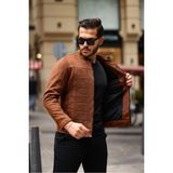 Erkek Su ve Rüzgar Geçirmez Slim Fit Astarlı Mevsimlik Süet Ceket - Taba - 2XL