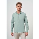Erkek Su Yeşili Basic Düz Desen İtalyan Yaka Slim Fit Gömlek