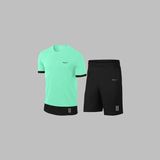 Erkek Su Yeşili Dri-Fit Kumaş Cepli Düz Kısa Kol Konforlu Rahat Tişört Şort Alt Üst Spor Seti (S-3xl) - 2XL