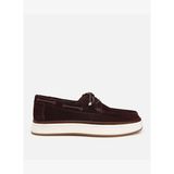 Erkek Süet Deri Kahverengi Bağcık Detaylı Günlük Loafer 02AYH319380A480