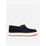 Erkek Süet Deri Lacivert Bağcık Detaylı Günlük Loafer 02AYH319380A680