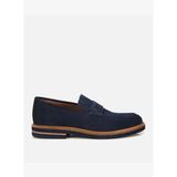 Erkek Süet Deri Lacivert Klasik Loafer 02AYH320020A680