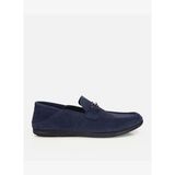 Erkek Süet Deri Lacivert Toka Detaylı Comfort Loafer 02AYH319690A680