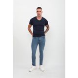 Erkek Süper Skinny Fit Düşük Bel Dar Kesim Dar Paça Likralı Mavi Jean Pantolon