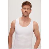 Erkek Süper Slim Fit Extra Dar Kesim Lastikli Beyaz Atlet Korse