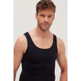 Erkek Süper Slim Fit Extra Dar Kesim Lastikli Siyah Atlet Korse