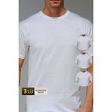 Erkek Süprem Bisiklet Yaka Beyaz T-Shirt 947 3'lü Ekonomik Paket - XXL