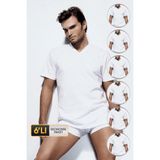 Erkek Süprem V Yaka Beyaz T-Shirt 945 6'lı Ekonomik Paket - 2XL
