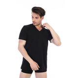 Erkek Süprem V Yaka Siyah T-Shirt 945