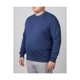 Erkek Sweatshirt Bisiklet Yaka Selanik Dokuma Tüylenmez Battal Büyük Beden Siyah