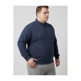Erkek Sweatshirt Kazak Polo Yaka Düğmeli Selanik Dokuma Battal Boy Büyük Beden Bordo