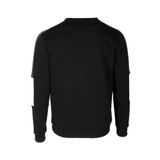 Erkek Sweatshirt Siyah Baskılı Relax Fit Pamuklu Jakar Panelli Crewneck NCS JEANS 1619 SİYAH M
