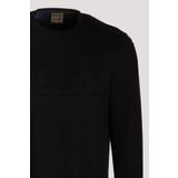 Erkek Sweatshirt Siyah Kabartma Baskılı Bisiklet Yaka Logo Detay Cotonel Kumaş Sweat NCS JEANS 1614 SİYAH M