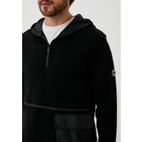 Erkek Sweatshirt Siyah Kapüşon Detaylı Ön Cepli 3 İplik Logo Detaylı Sweatshirt NCS JEANS 1650 SİYAH S