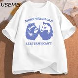 Erkek T-Shirt Daha Çöp Tenekesi Daha Az Çöp Tenekesi Değil Grafik T-Shirt Erkek Giyim Tshirt 2823 - Beyaz - XL