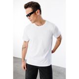 Erkek T-Shirt Pamuk Regular Fit Standart Kesim Bisiklet Yaka Basic Tişört Basıc-T-Shırt1 - Bulunmuyor - Beyaz