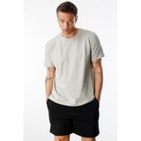 Erkek T-Shirt Pamuk Regular Fit Standart Kesim Bisiklet Yaka Basic Tişört Basıc-T-Shırt1 - Bulunmuyor - Gri