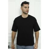 Erkek T-Shirt Siyah Beyaz Oval Kesim 2 Li Set MIXCOLOR