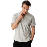 Erkek T-shirt%100 Pamuk Regular Fit Standart Kesim Bisiklet Yaka Basic Tişört BASIC-T-SHIRT1 Gri 2XL