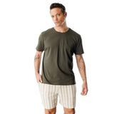 Erkek T-shirt%100 Pamuk Regular Fit Standart Kesim Bisiklet Yaka Basic Tişört BASIC-T-SHIRT1 Haki XL