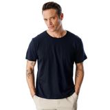 Erkek T-shirt%100 Pamuk Regular Fit Standart Kesim Bisiklet Yaka Basic Tişört BASIC-T-SHIRT1 Lacivert M