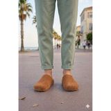 Erkek Taba Hakiki Süet Deri Mule Loafer Mantar Tabanlı Arkası Açık Günlük Terlik Ayakkabı JY0556 TYCF5E8B515481FF1D3F2E500
