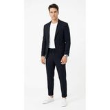 Erkek Takım Elbise - Jogger Pantolonlu Pike Kumaş - Slim Fit Torba Cepli Spor Şık Modern Kombin (Siyah, 52)