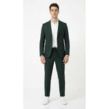 Erkek Takım Elbise - Jogger Pantolonlu Pike Kumaş - Slim Fit Torba Cepli Spor Şık Modern Kombin (Zümrüt Yeşil, 52)