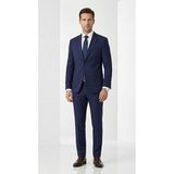 Erkek Takım Elbise - Slim Fit 2’li Set - Esnek Duble Face Kumaş 2 Düğmeli Çift Yırtmaçlı Modern Klasik Takım (Lacivert, 64)