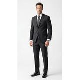 Erkek Takım Elbise - Slim Fit 2’li Set - Esnek Duble Face Kumaş 2 Düğmeli Çift Yırtmaçlı Modern Klasik Takım (Siyah, 52)