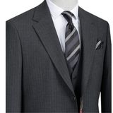 Erkek Takım Elbise, Slim Fit, Blazer, Çizgili, 3 Parça, Ceket Yelek Pantolon, Klasik Kesim, Resmi Giyim (3, Koyu Gri, 52)