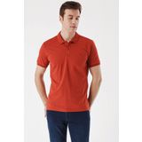 Erkek Tarçın Basic Düz %100 Pamuk Dynamic Fit Rahat Kesim Kısa Kollu Polo Yaka Tişört