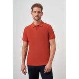Erkek Tarçın Basic Düz %100 Pamuk Slim Fit Dar Kesim Kısa Kollu Polo Yaka Tişört