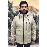 Erkek Taş Içi Kürklü Su ve Rüzgar Geçirmez Kapüşonlu Kışlık Mont & Kaban & Parka ML-FMM-100