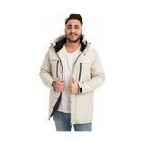 Erkek Taş Içi Polarlı Kürklü Su Ve Rüzgar Geçirmez Kapüşonlu Kışlık Mont & Kaban & Parka Taş