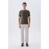 Erkek Taş Rengi Loose Fit Chino Pantolon