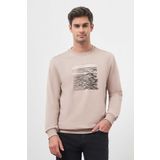 Erkek Taş Trend Bisiklet Yaka Sweat-Shirt