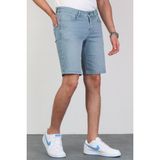 Erkek Taşlamalı Rahat Kesim Likralı Esnek Mavi Jean Denim Kot Şort HLTHE001955 - 31 - Açık Mavi