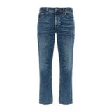 Erkek Taşlı Görünümlü Normal Kalıp Düz Paça Esnek Pamuklu Denim Mavi Jeans 50555048-422
