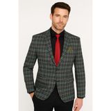 Erkek Tek Ceket Slim Fit - Yeşil - 54 / 6