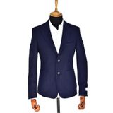 Erkek Tek Spor Ceket Çift Yırtmaçlı Gofre BGL-ST03587 LACİVERT 50